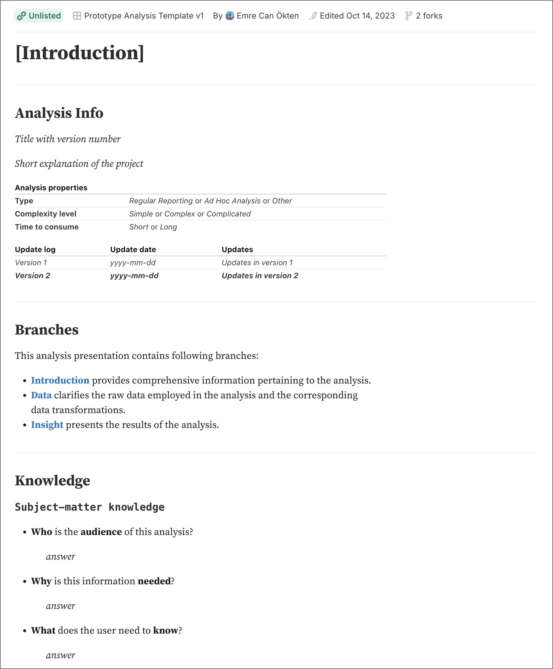 Prototype Analysis Template, Introduction